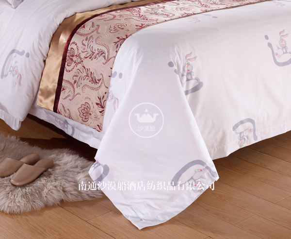 Hotel Bedding Yizhi Fengfa high-end hotel linen bedding all-cotton printed brocade set with high-end printing technology pic 5