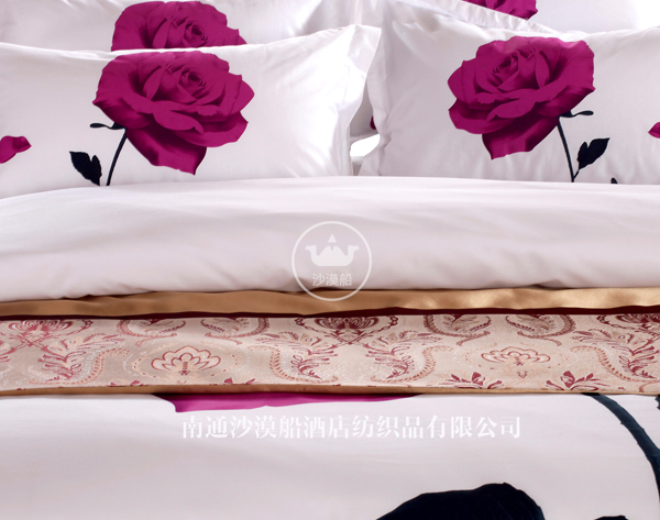 Hotel Bedding Purple Rose Hotel Linen Bedding A version Jet Unique Positioning Print B Version 80 jet Tribute Satin pic 6